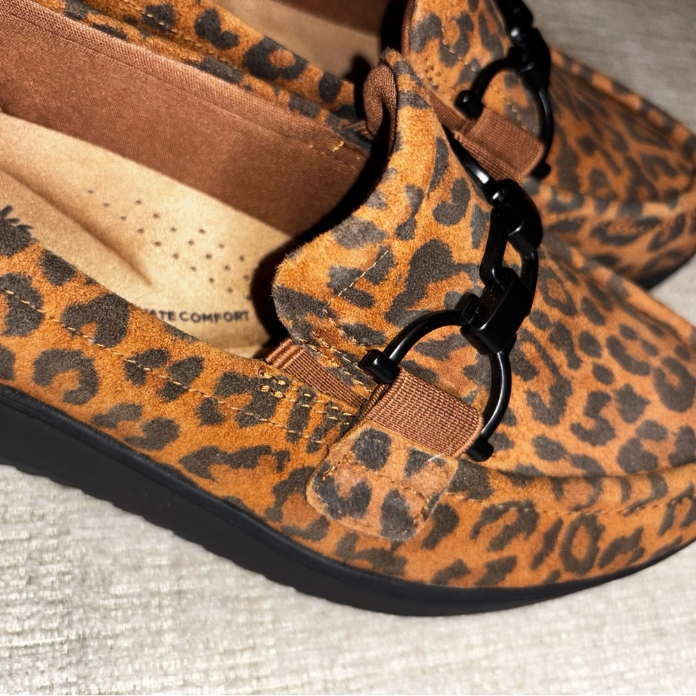 Clarks Collection Leopard Print Platform Loafers … - image 7